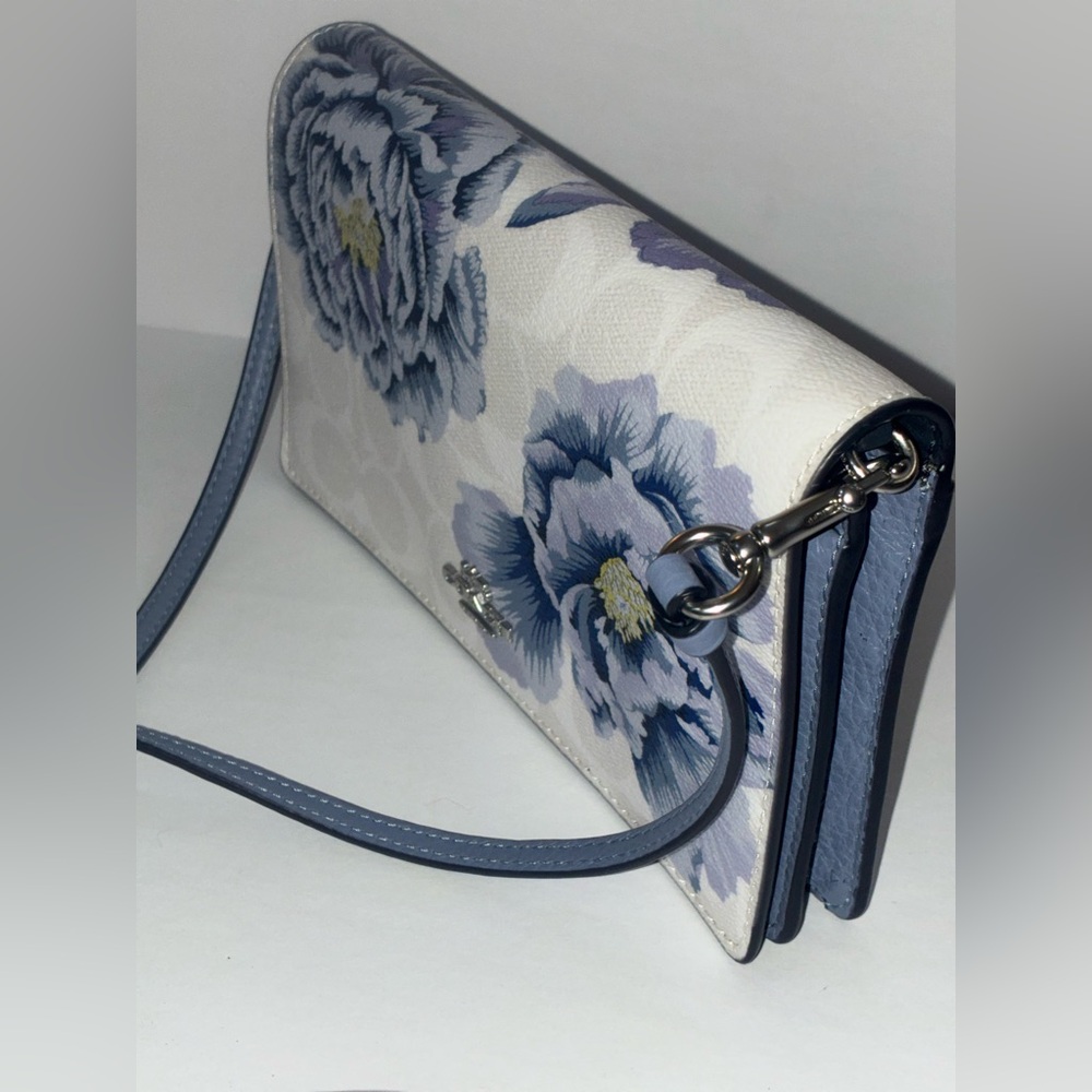 COACH Signature Floral Kaffe Foldover Crossbody Clutch Handbag NWT 6217 Retired - Picture 3 of 9